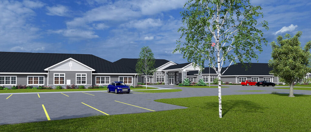Exterior rendering of The Courtyard at Wyoming Community